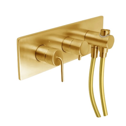Three Way Concealed Shower Mixer 11×34.9×8.5 cm Matte Gold | Hatch Company