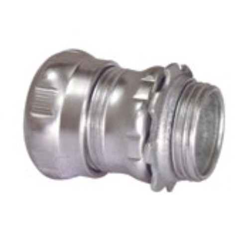Steel EMT Connector Compression Type Size 1¼ inch Height 1.4961 inch Silver | ITCC