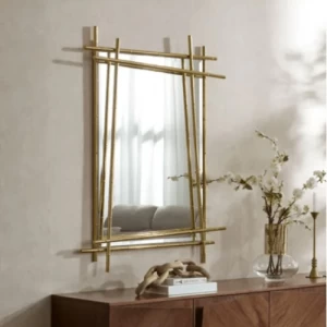 مرايا ديكور 120×90×8 سم لون ذهبي، تصميم جزيرة | شركة ابيات