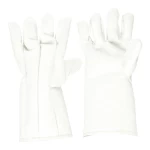 Gloves Resistant to Heat Made from Fiberglass, White  Color, length 14 inches    