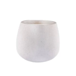 Round Plant Pot Concrete 40 cm Width 35 cm Height White Color | Verde
