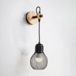 Wall Lamp, Wooden Color Dimensions 8x18 cm