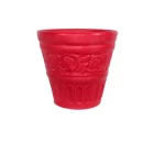 حوض زرع بلاستيك بيضاوي وسط الزامل مصنوع من  البولي ايثلين اللون  احمر