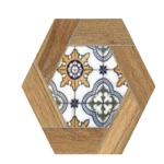 Veracruz Spanish Hexagonal Porcelain, Multicolored, Dimensions 23×27 cm
