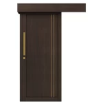 أبواب بريميوم سحاب خشبية بتصميم فاخر، لون بني غامق، مقاس 160 × 235 سم، موديل GM02