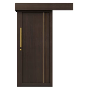 أبواب بريميوم سحاب خشبية 160 × 235 سم بني غامق | موديل GM02