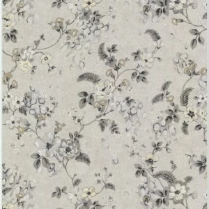 Italian Wallpaper Floral Design Pale Beige, Size 10m x 0.70m, Model rc17015 | Balbaid Decor Company