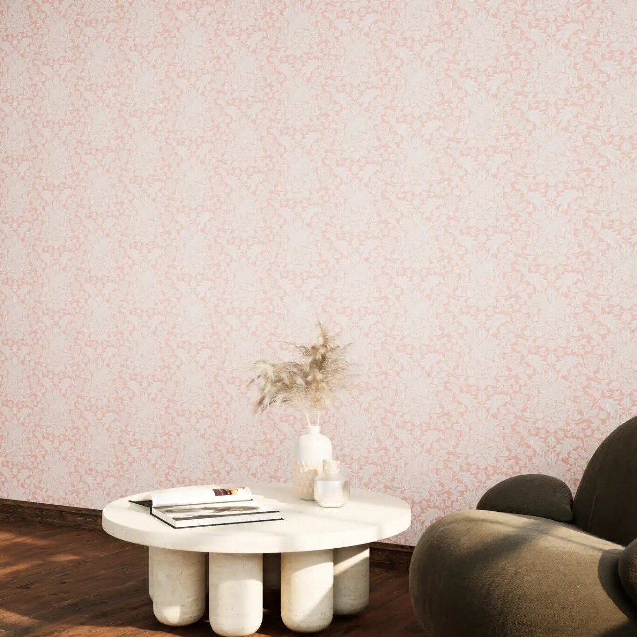 Floral Wall Decoration Length 10 m Width 50 cm Beige Color | 