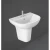 Half Pedestal Wash Basin, Height 90 cm, Size 45x36 cm, Alpine White | Rak Ceramics