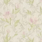 Floral Wallpaper, Pale Beige Color, Size 10m×1.06m, Model 83078 