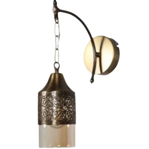 Single Turkish Wall Sconce Spiral Arm, Bronze Color, Height 37 cm, Width 20 cm | Matkel Store