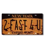 Yellow metal decorative plate, size 30 x 15 cm