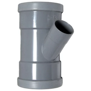 UPVC 45° Reducer Tee Size 110 mm, Length 223 mm, Grey Color | Cosmoplast