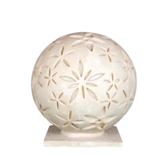 Illuminated Marble Sphere 1 Bulb Size 55 × 45 cm Beige Color | Matkel Store