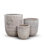 Pot made of Clay, Gray, Dimensions 41×46 cm, Cylinder Shape