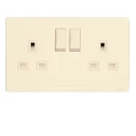 فيش كهرباء مزدوج بفتحتين 13 أمبير  الفنار موديل سِدرا المقاس  7x14 اللون البيج