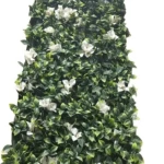 ديكور جداري من العشب الصناعي، لون أخضر مع ابيض، مقاس 100x100سم