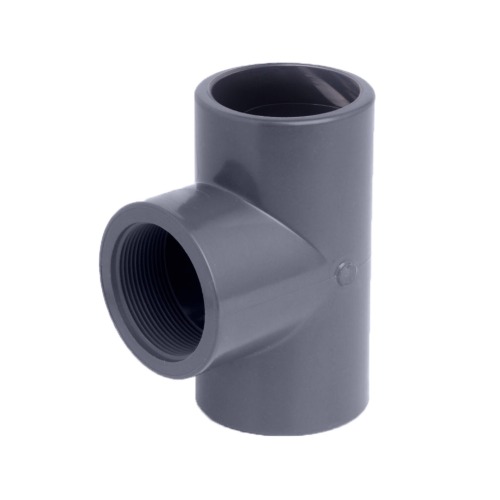 Tee 90° UPVC Plastic Size 90 mm Gray | ALMUIF PIPES