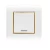 Electrical light switch 1 gang double pole with led 20 Amp Omnia Alfanar Size 7×7 cm Color White with Gold Ring