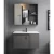  Aluminum Cabinet Sink Wall Hung Vanity Unit, Dark Grey 80 cm with Mirrored Medicine Cabinet