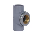 TEE 90° (SLIP X FPT) WITH BRASS INSERT Schedule 80 Chanal Size 1 × ½ inch Colour Pale Gray