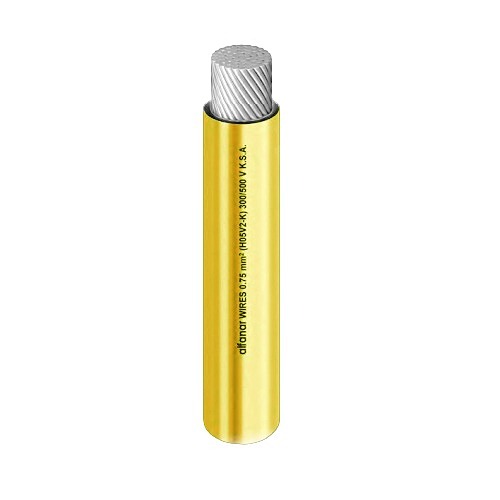 كابل نحاس أبيض أحادي النواة مجدول معزول PVC 70º شركة الفنار 150 مم² 600/1000 فولت 300 قدم أصفر | شركة الفنار