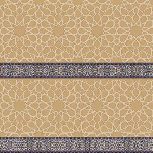 Mosque Carpet Het set Wool Beige with White Color Islamic Pattern, Model super | Het set Wool