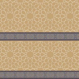 موكيت مساجد Het set Wool صوف، لون بيج مع ابيض، نقشة إسلامية، موديل سوبر | Het set Wool