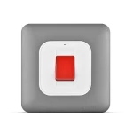 مفتاح مكيف 45 أمبير ثنائي القطب مع مؤشر ليد، لون فضي غامق، 7×7 سم، 250 فولت | سبكترا