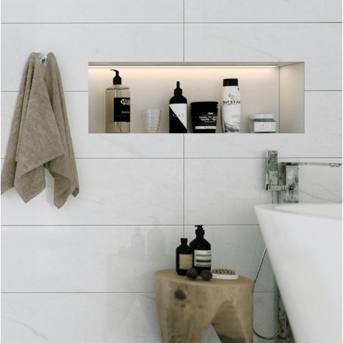 Ceramic Wall Tiles 30x90 cm 10 mm Thick Light Grey Shiny Surface | Saudi Ceramics