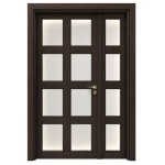 Classic Wooden Door and a Half, dark brown, Size 160 × 235 cm, model number GBR05