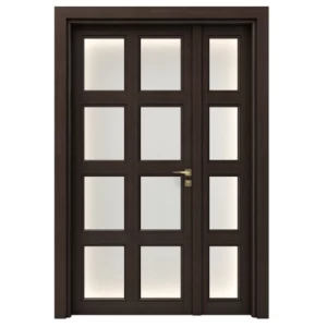 Classic Wooden Door and a Half 160×235 cm, Dark Brown | YT-48209325