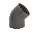 UPVC Plastic Elbow 45° Size 43 mm, Length 83 mm, Grey Color | Cosmoplast
