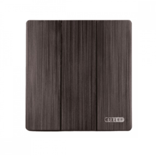 Triple Switch 10 Amps 220 Volts 7×7 cm Matte Black | Matkel Store