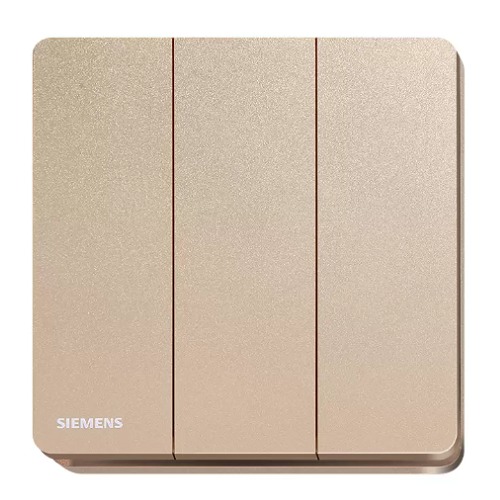 مفتاح انارة ثلاثي دركسيون 16 امبير، 86×86 مم، ذهبي وردي | Siemens (دلتا أرينا)
