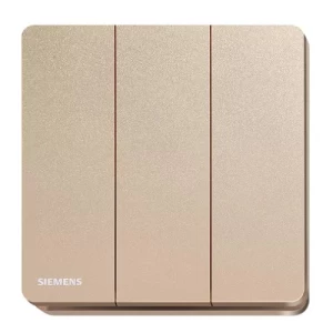 16A 3 Gang 2 Way Light Switch 86x86mm, Rose Gold | Siemens (Delta Arina)