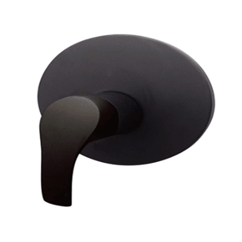 Black Concealed Shower Mixer Handle, Single Line, Round Shape | Al Muhaidib Sanitary and Ceramic