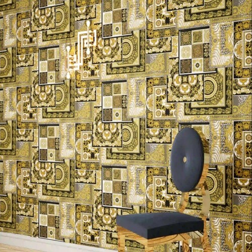 Oriental Design Wallpaper Size 10 mx50 cm, Black Color | 