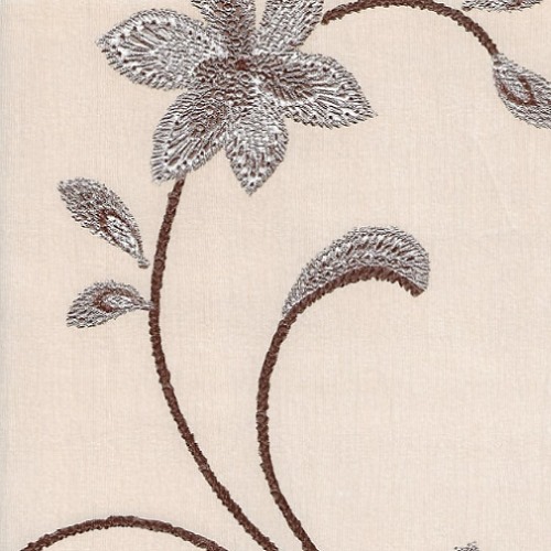 Floral Wall Decoration 10m x 53cm Brown Beige | Luxury line