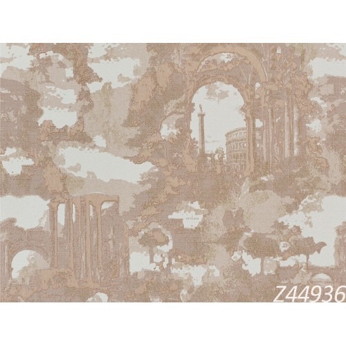 Italian Wall Covering Brown Color, Length 10m, Width 1.06m, Model Z44936 | Balbaid Decor Company
