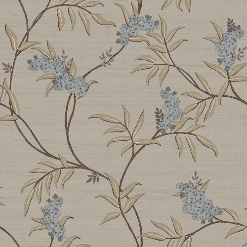 Floral Wall Covering 10m x 0.53m Light Brown Color, Model 33303 | Balbaid Decor Company