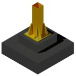 Reinforced Concrete Foundations Size 1.7×1.7 meters Column Neck Size  70×70 cm Two Lifting Hooks with Insulation without Base Plate