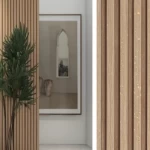 ديكور جدران خشب داخلي، عرض 20 سم، سماكة 130 ملم، لون بني