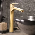 Washbasin Faucet, Gold Color, Long, Brand Pluto