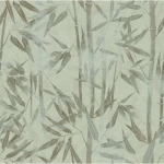 Italian Leaf-Patterned Wallpaper Size 10m x 0.73m, Pale Green Color, Model Z90028