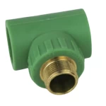 PPR Tee with Male Insert Size 25x3/4 mm Outside Diameter 34 mm, Green Color | Ask