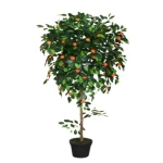 شجرة برتقال مثمرة صناعية، طول 190 سم، لون أخضر 