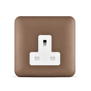 فيش مفرد 13 أمبير، 7×7 سم، لون نحاسي، 250 فولت | SPECTRA
