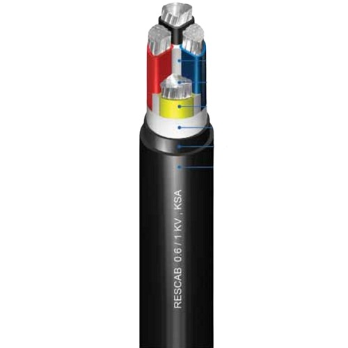 Stranded Aluminium Cable 95 sq mm, 4 Core, 0.6/1kV, PVC Insulated & Sheathed, 500m Drum | Red Sea Cables