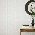 ورق جدران تصميم هندسي، مقاس 10 م×50 سم، لون فضي